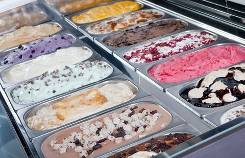Gelato display case